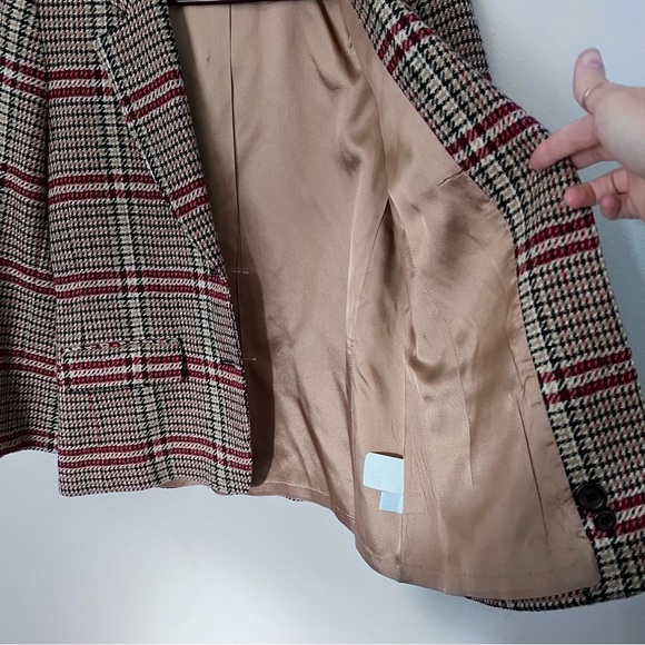 Vintage Pendleton wool plaid tan and red blazer size 6 - Picture 10 of 10
